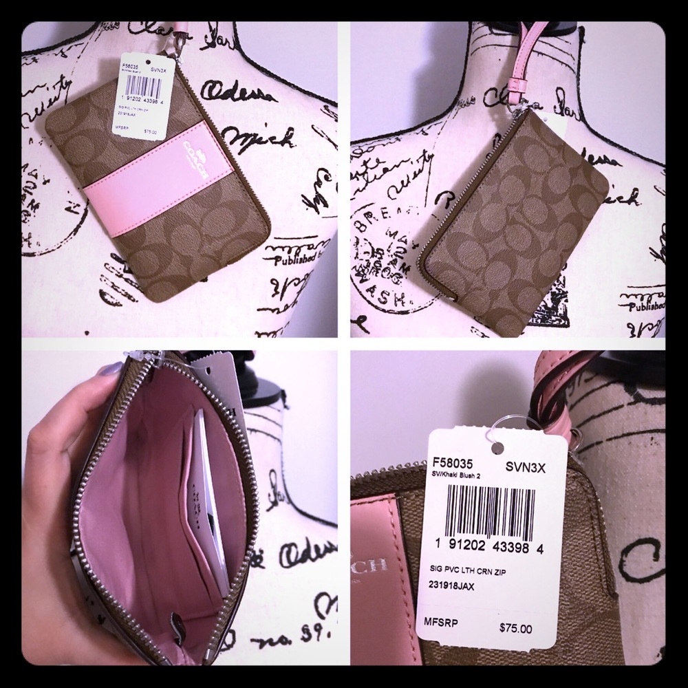 Coach corner zip wristlet